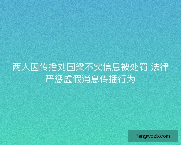 两人因传播刘国梁不实信息被处罚 法律严惩虚假消息传播行为